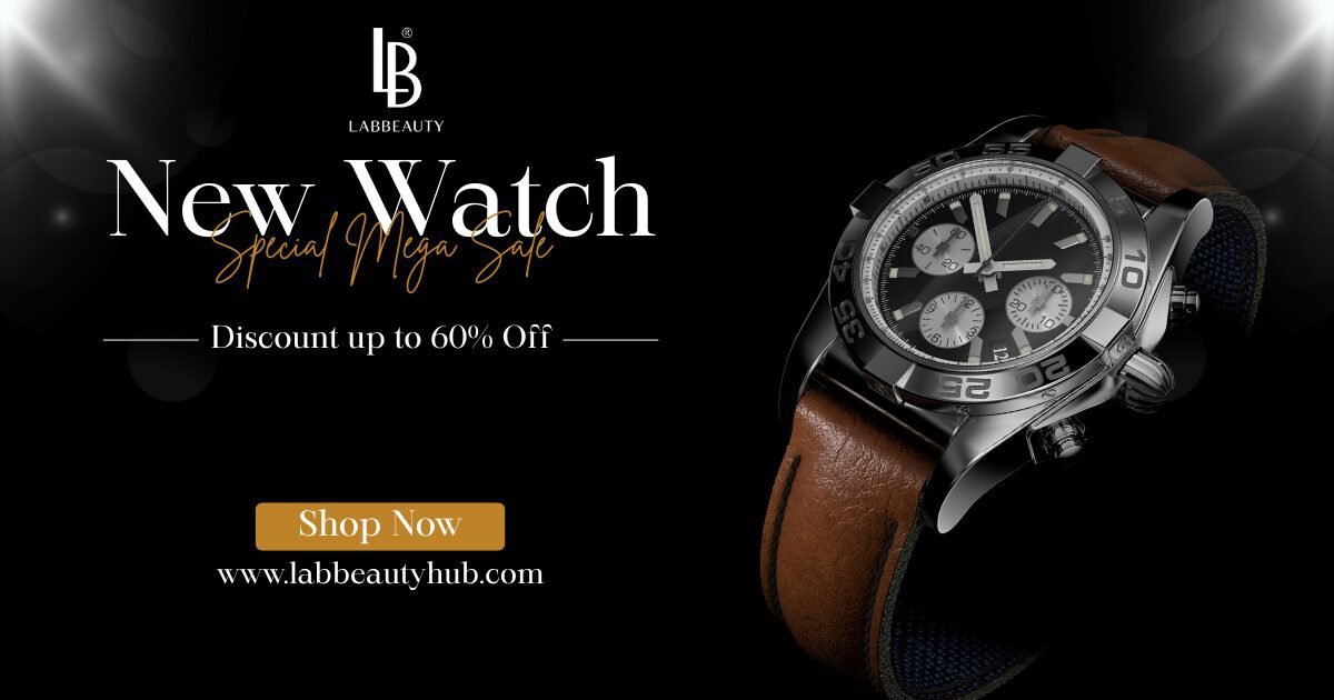 Home black and gold modern watch sale facebook post