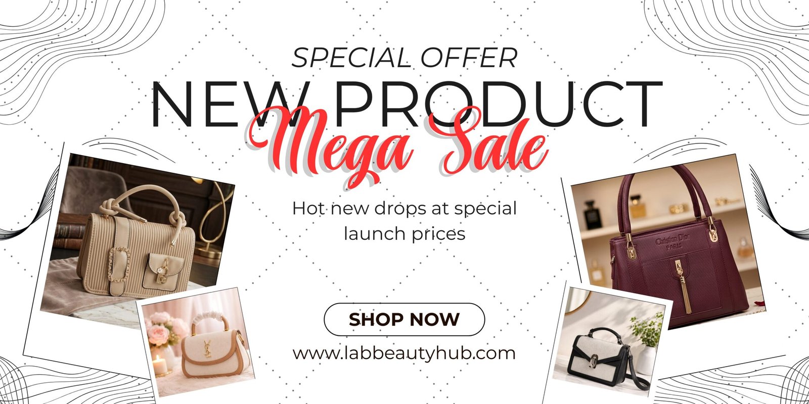 Home black and white modern new product sale banner landscape