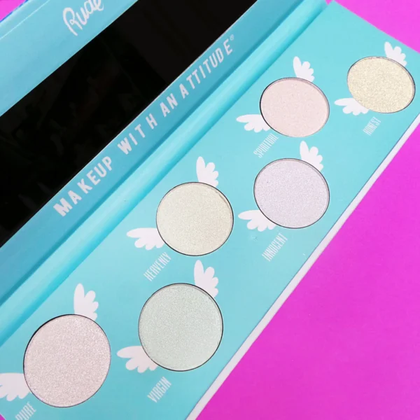 rude angelic glow highlighter + eyeshadow palette