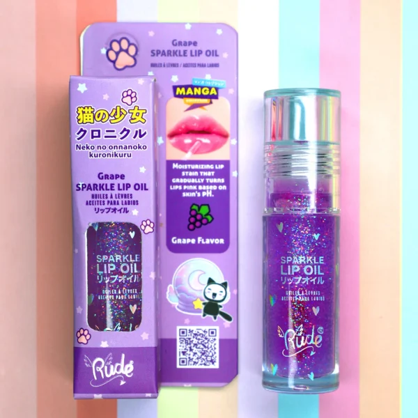 rude cosmetics – manga collection sparkle lip oil