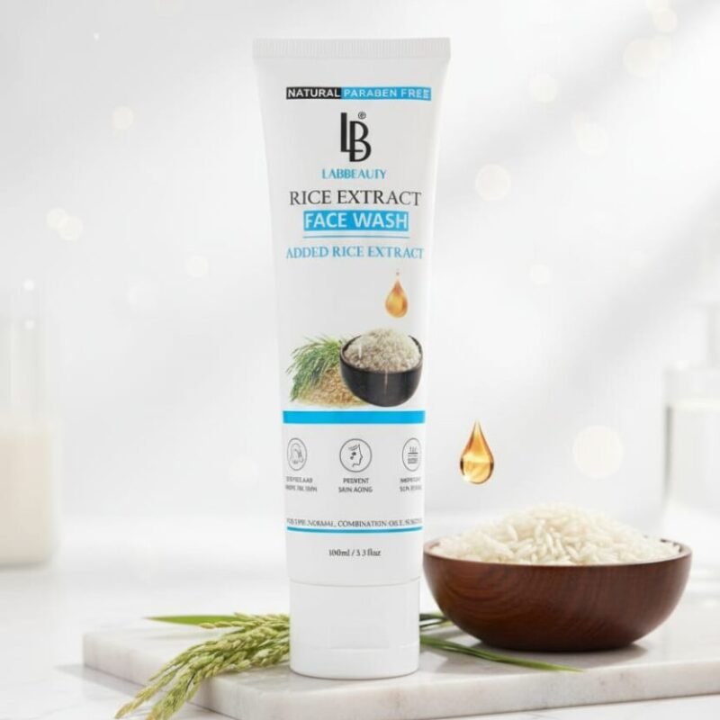 lab beauty rice extract face wash deep clean & natural glow 100 ml