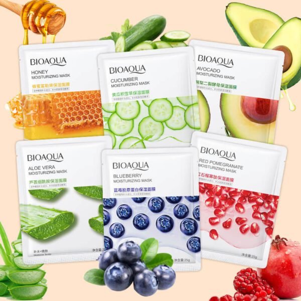 bioaqua natural extract moisturizing sheet mask set – hydrating & nourishing facial masks
