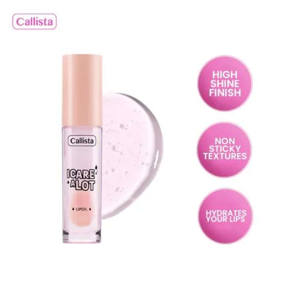 callista beauty i care a lot lip oil – nourishing shine for soft, healthy lips