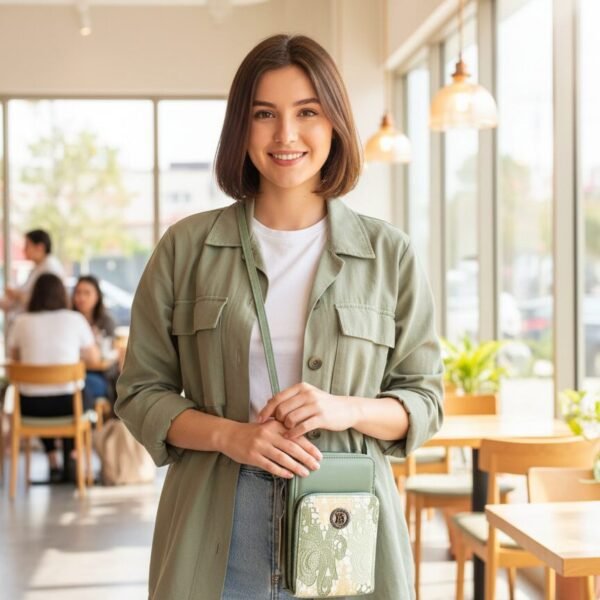 forever young chevron woven crossbody phone bag & wallet