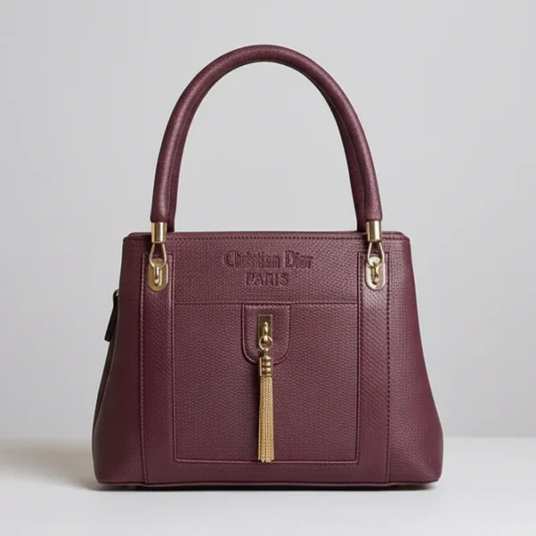 premium pebbled leather top handle tote