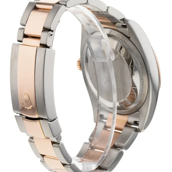 rolex datejust 36 two tone everose gold & steel – deep blue dial with diamond hour markers & fluted bezel
