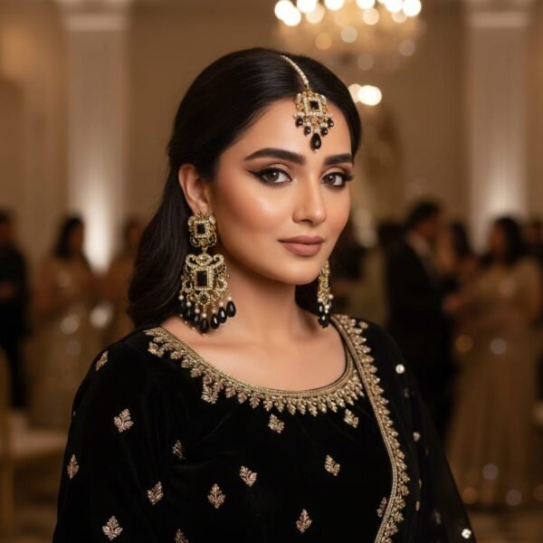 black kashees style jhumke earrings – traditional party wear