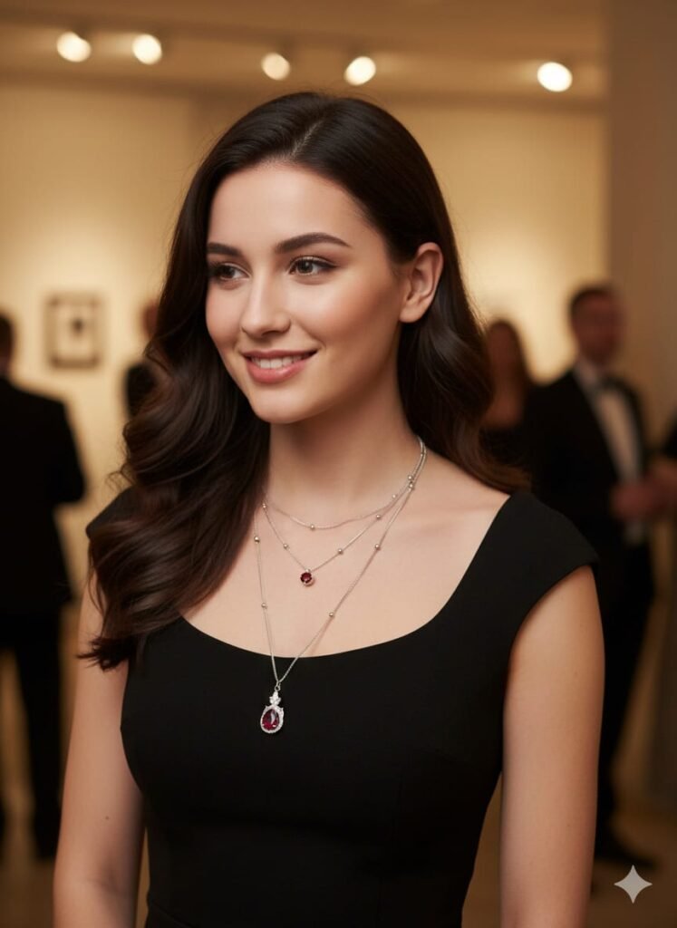 rose blossom halo necklace – elegant circular crystal pendant in 14k gold finish
