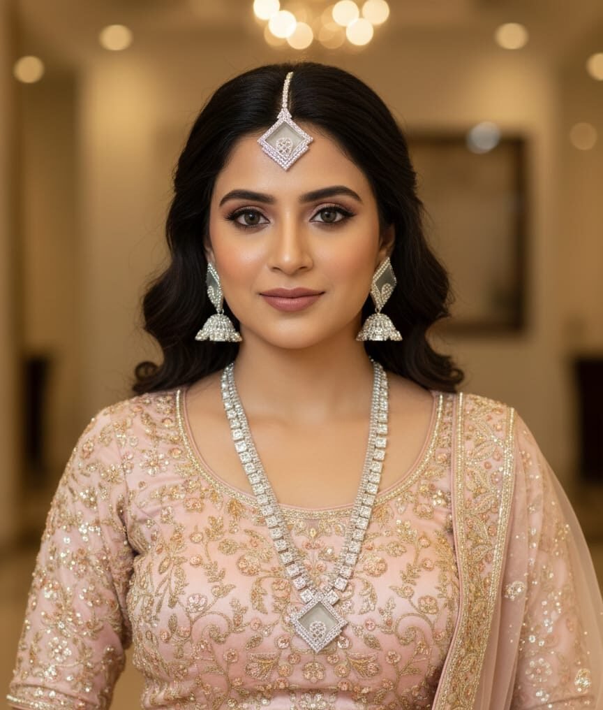 contemporary silver tone diamond style long necklace set contemporary silver tone diamond style long necklace set