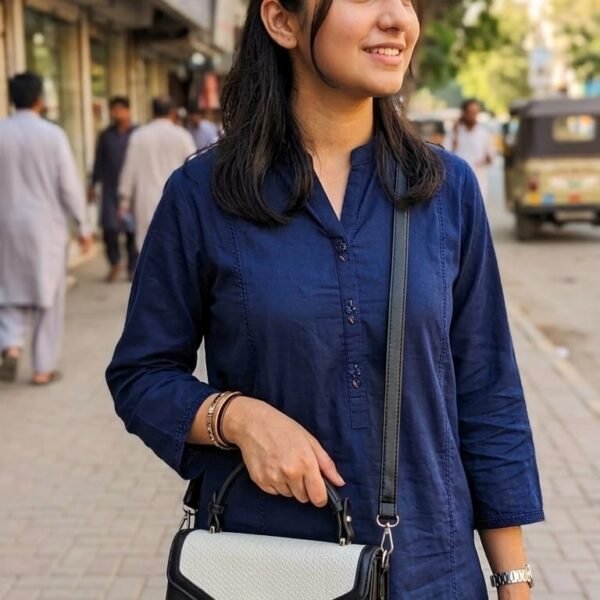 elegant black & white crossbody handbag for women – luxury mini shoulder bag | lab beauty