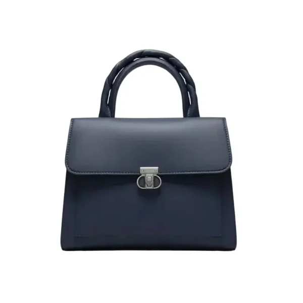 dusty rose structured top handle satchel – elegant professional handbag with gold turn lock