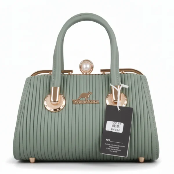 luxury two tone top handle bag – cream & tan crossbody purse with gold monogram logo