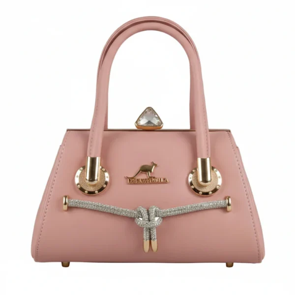 luxury two tone top handle bag – cream & tan crossbody purse with gold monogram logo