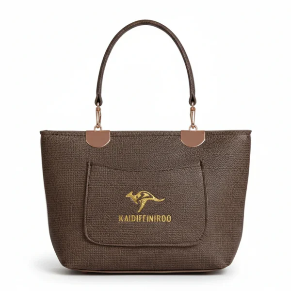 luxury two tone top handle bag – cream & tan crossbody purse with gold monogram logo