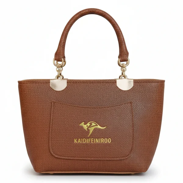 luxury two tone top handle bag – cream & tan crossbody purse with gold monogram logo