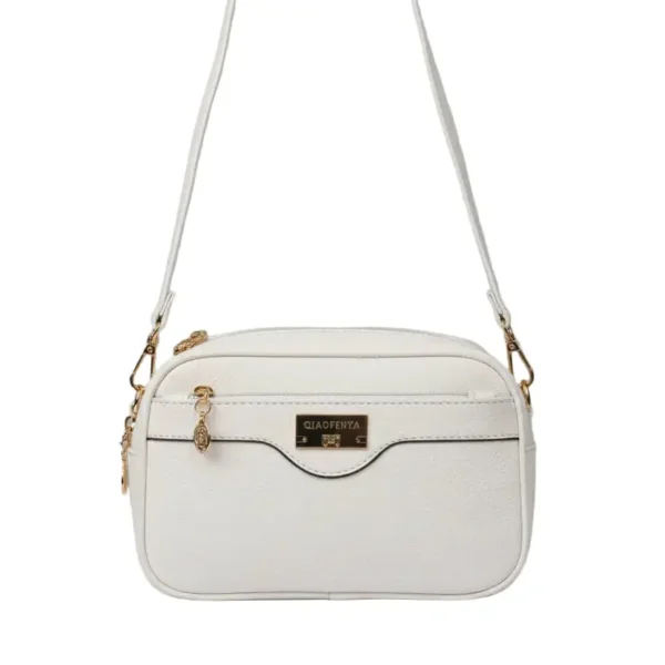 qiaofeiya premium pebbled leather multi zipper handbag