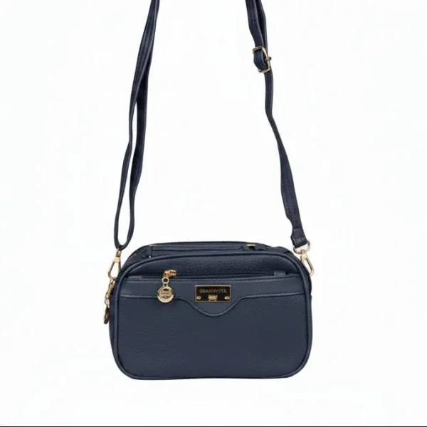 qiaofeiya premium pebbled leather multi zipper handbag