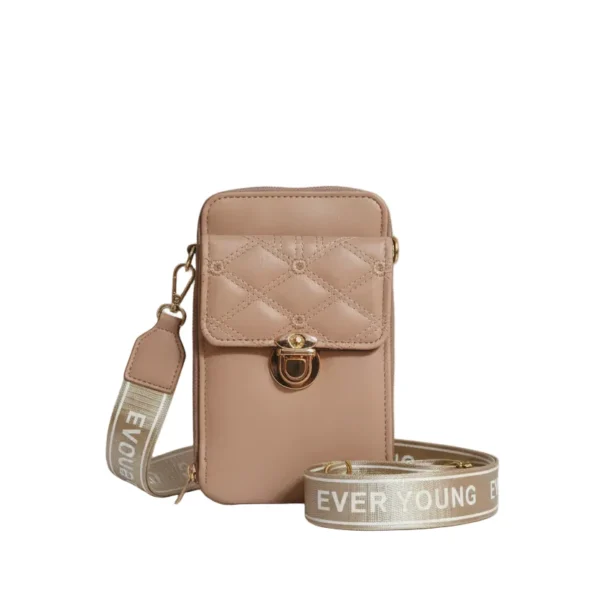 luxury two tone top handle bag – cream & tan crossbody purse with gold monogram logo