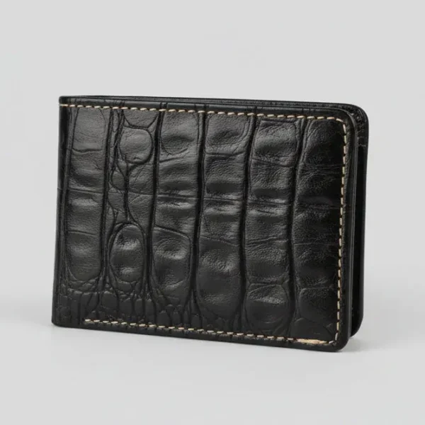 leather premium men's collection – croc embossed and distressed handcrafted bifold wallets