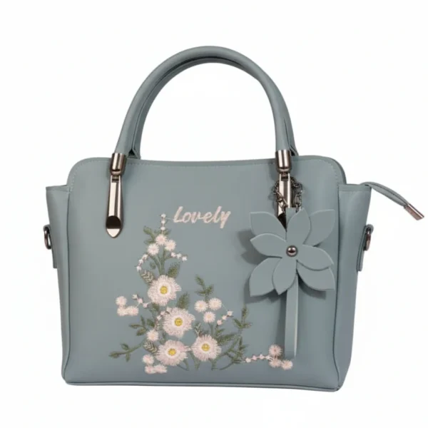 luxury two tone top handle bag – cream & tan crossbody purse with gold monogram logo