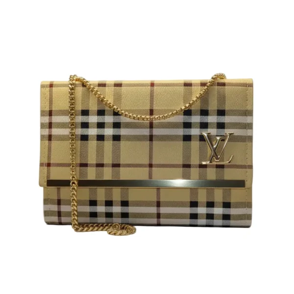 luxury two tone top handle bag – cream & tan crossbody purse with gold monogram logo