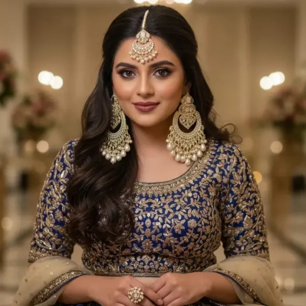 half white kashees style jhumke earrings – bridal & party wear