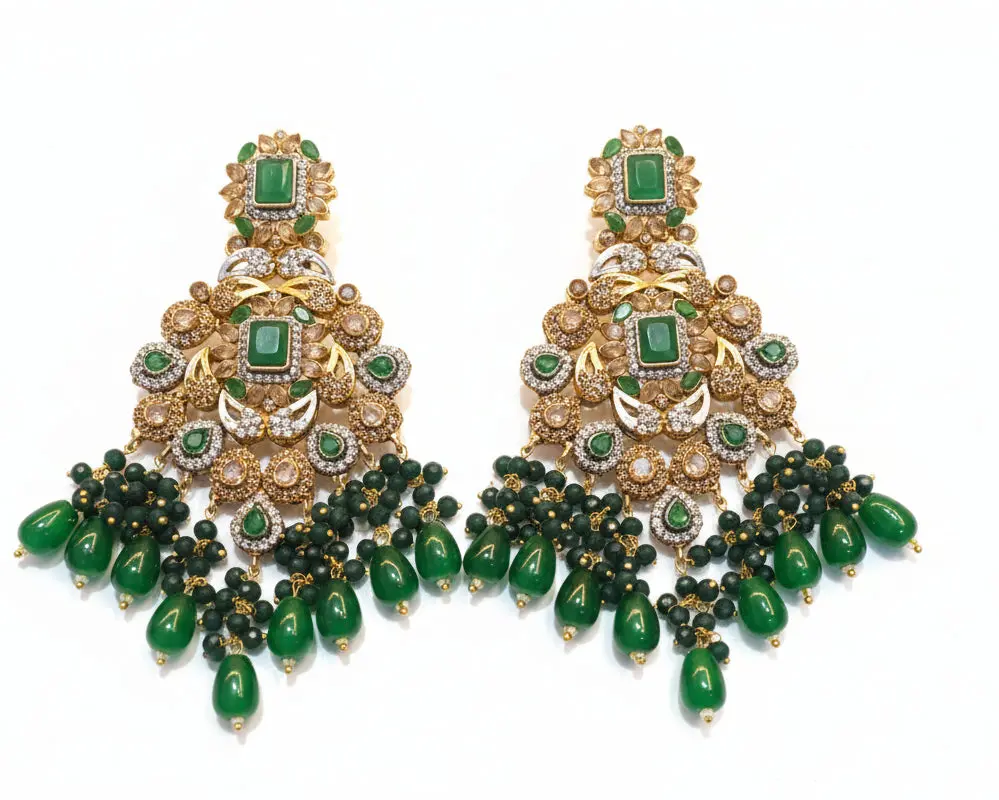 regal emerald & polki bridal jewelry set – comprehensive 5 piece wedding collection with choker, earrings, maang tikka, passa, and bridal nath regal emerald & polki bridal jewelry set – comprehensive 5 piece wedding collection with choker, earrings, maang tikka, passa, and bridal nath