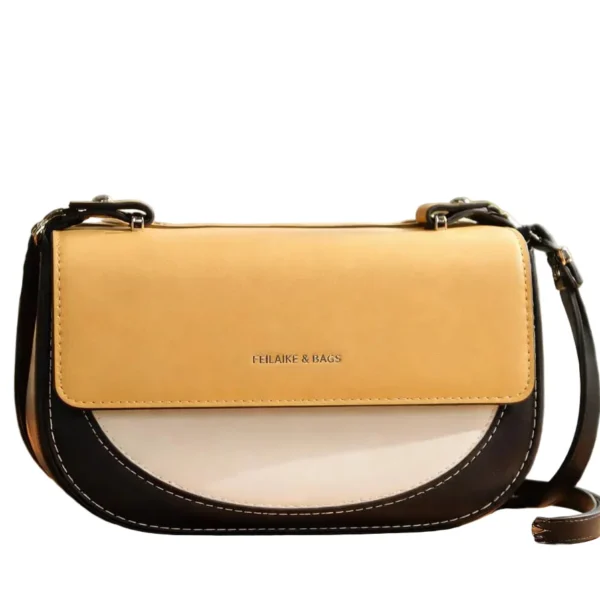 chic color block half moon saddle bag – mint & neutral earth tones top handle crossbody