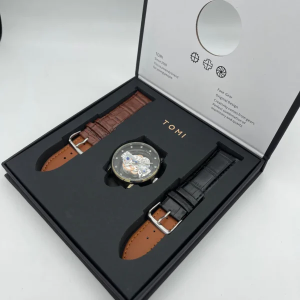 tomi t 102 face gear dual strap watch