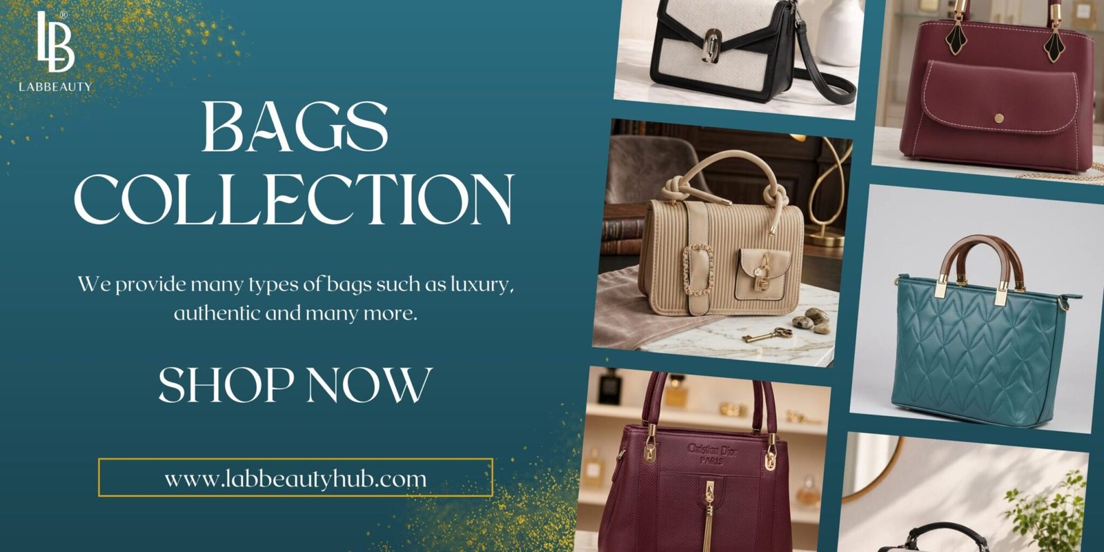dark brown and light brown minimalist bags collection banner