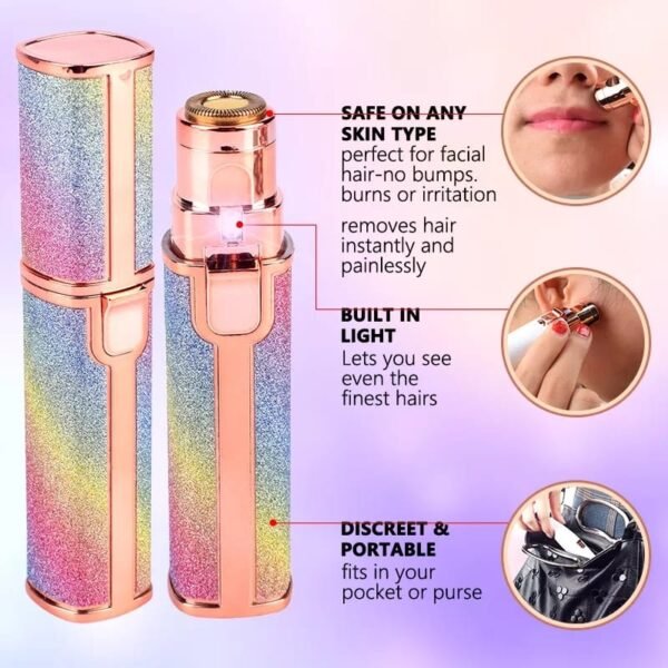 facial beauty 2 in 1 rechargeable electric eyebrow trimmer + body facial hair removal